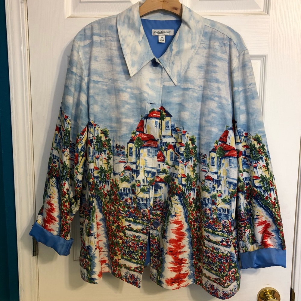 Size 2X Coldwater Creek linen blend jacket. - Picture 3 of 4